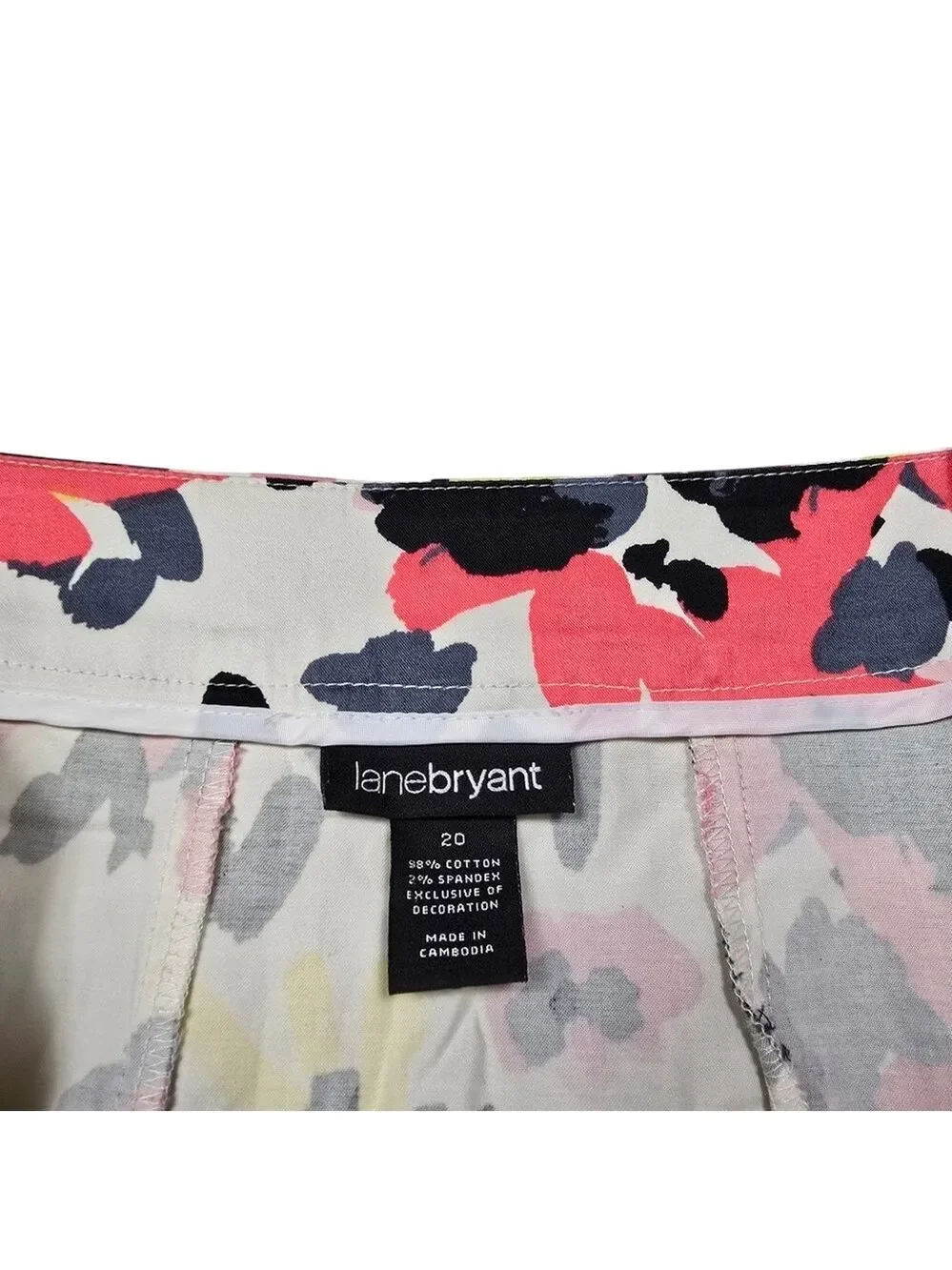 Lane Bryant Pink Black Gray White Side Zip Skirt 20